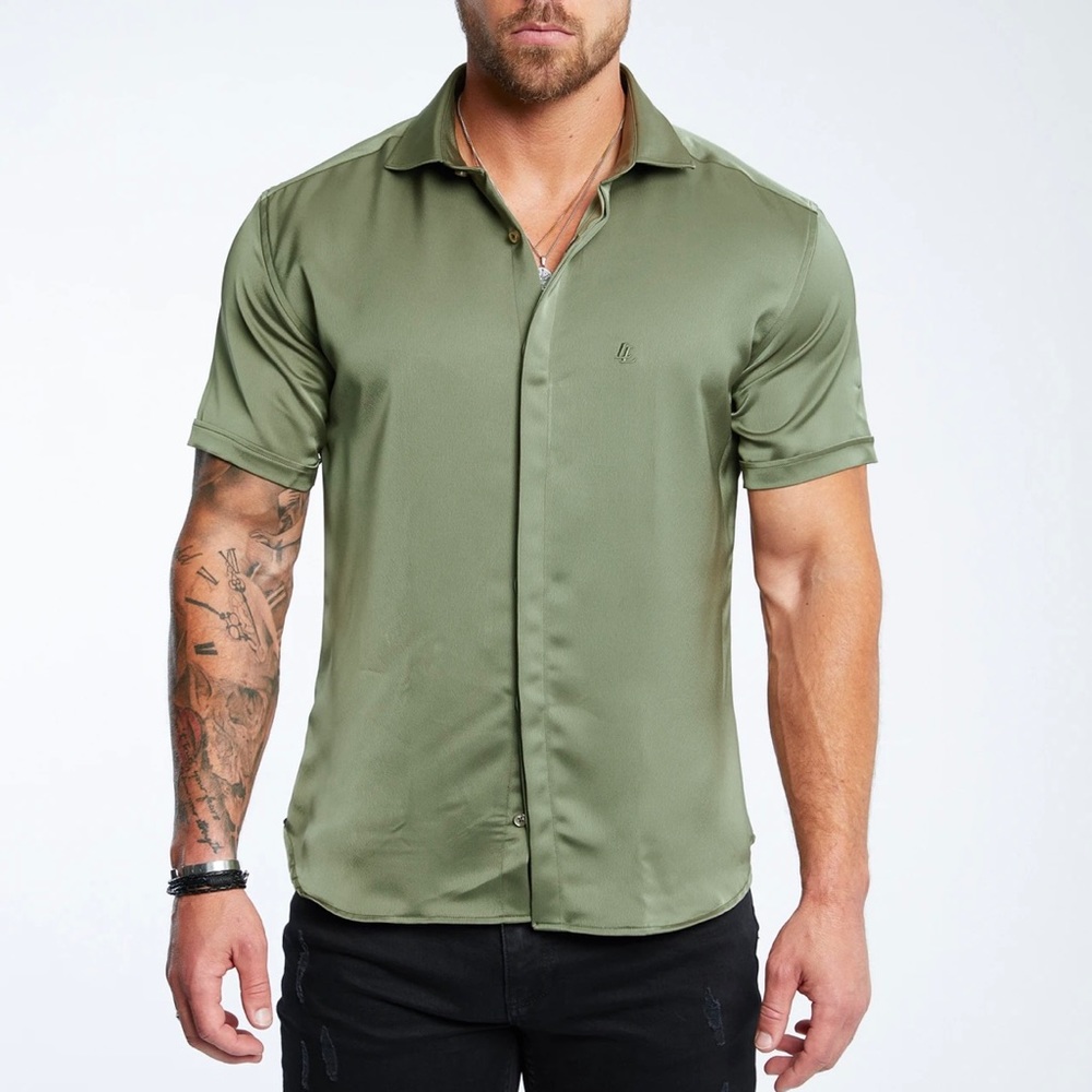 Legend London - Satin Shirt (Khaki) NWT